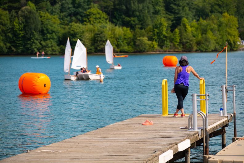 Oak Hollow Lake offers fishing and canoeing.  Maybe take in sailing lessons!  On Labor Day weekend, enjoy the 2-day John Coltrane International Jazz & Blues Festival at the park.