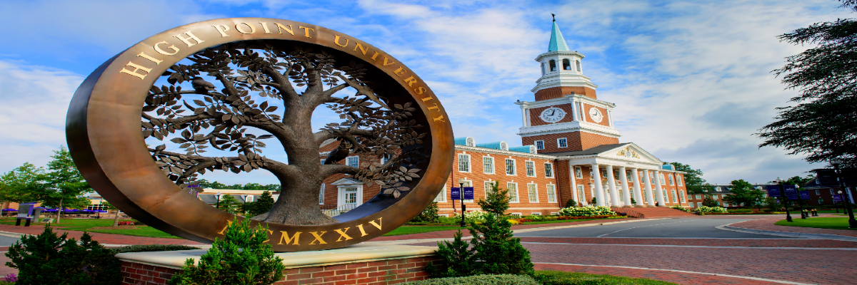 Welcome to High Point University, one of the most prominent universities in the nation!  Tour their gardens or have your picture taken with one of the bronze sculptures located throughout the campus.